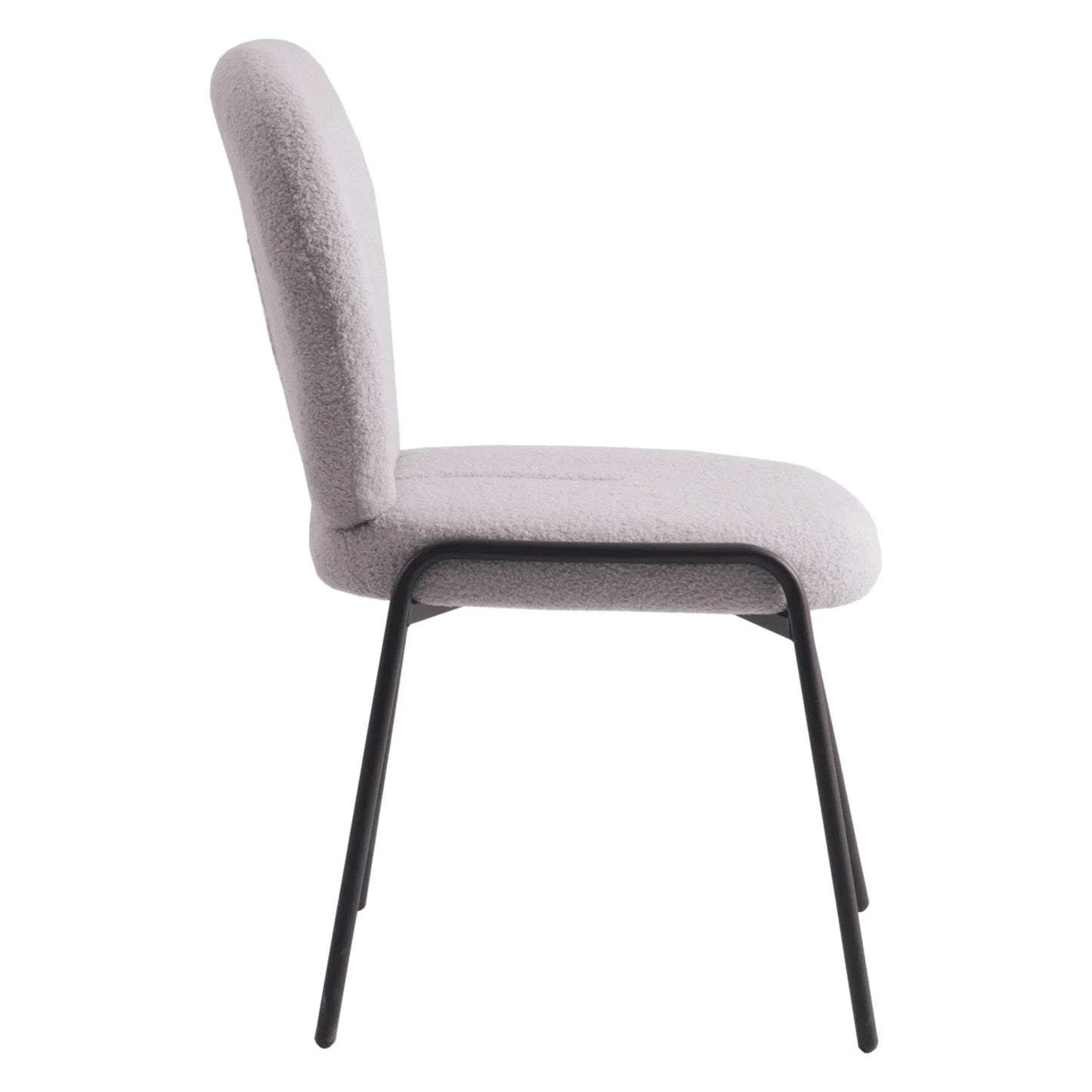 Celestial Modern Boucle Dining Side Chair with Black/White Powder Coated Iron Frame - Elax Furniture