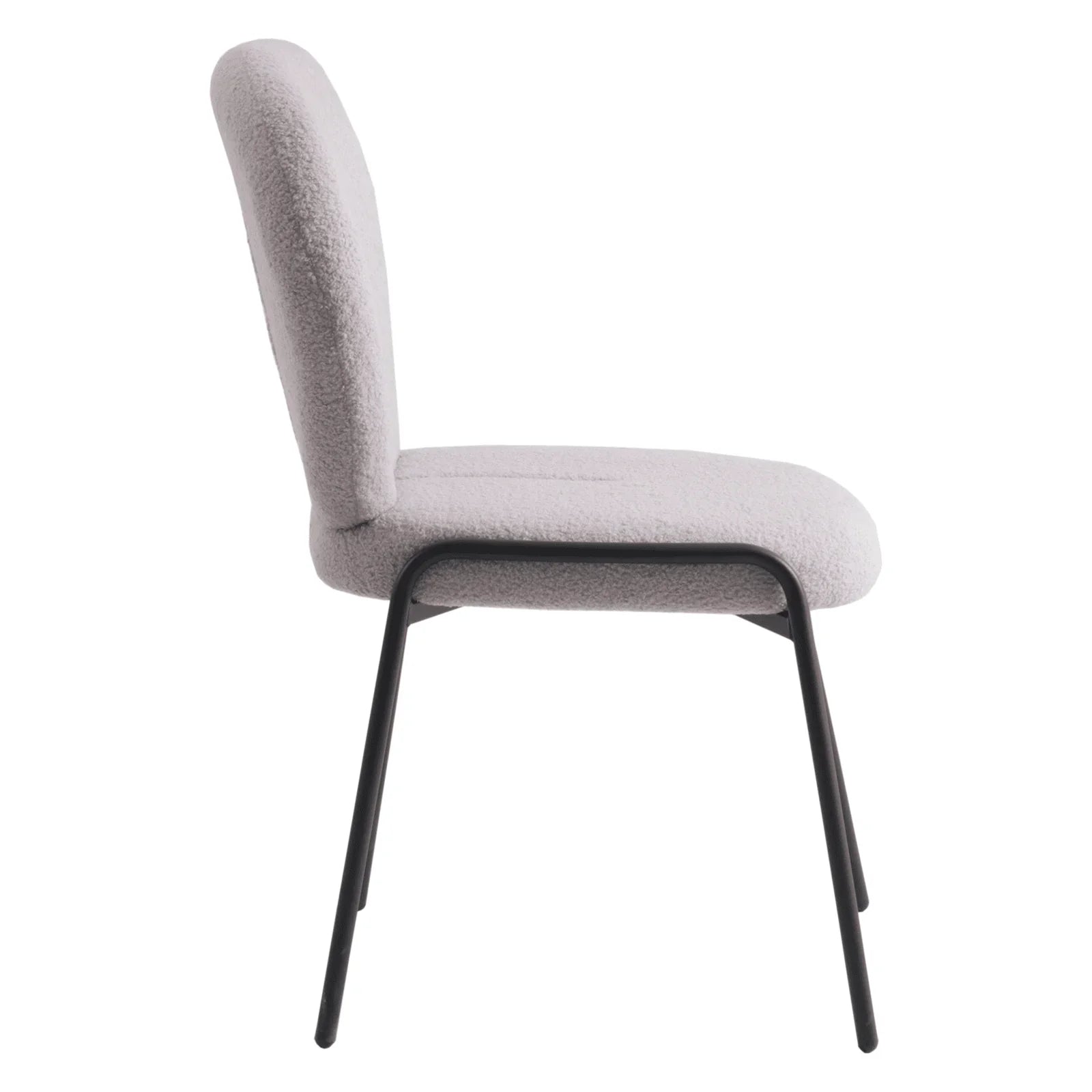 Celestial Modern Boucle Dining Side Chair with Black/White Powder Coated Iron Frame - Elax Furniture