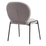 Celestial Modern Boucle Dining Side Chair with Black/White Powder Coated Iron Frame - Elax Furniture