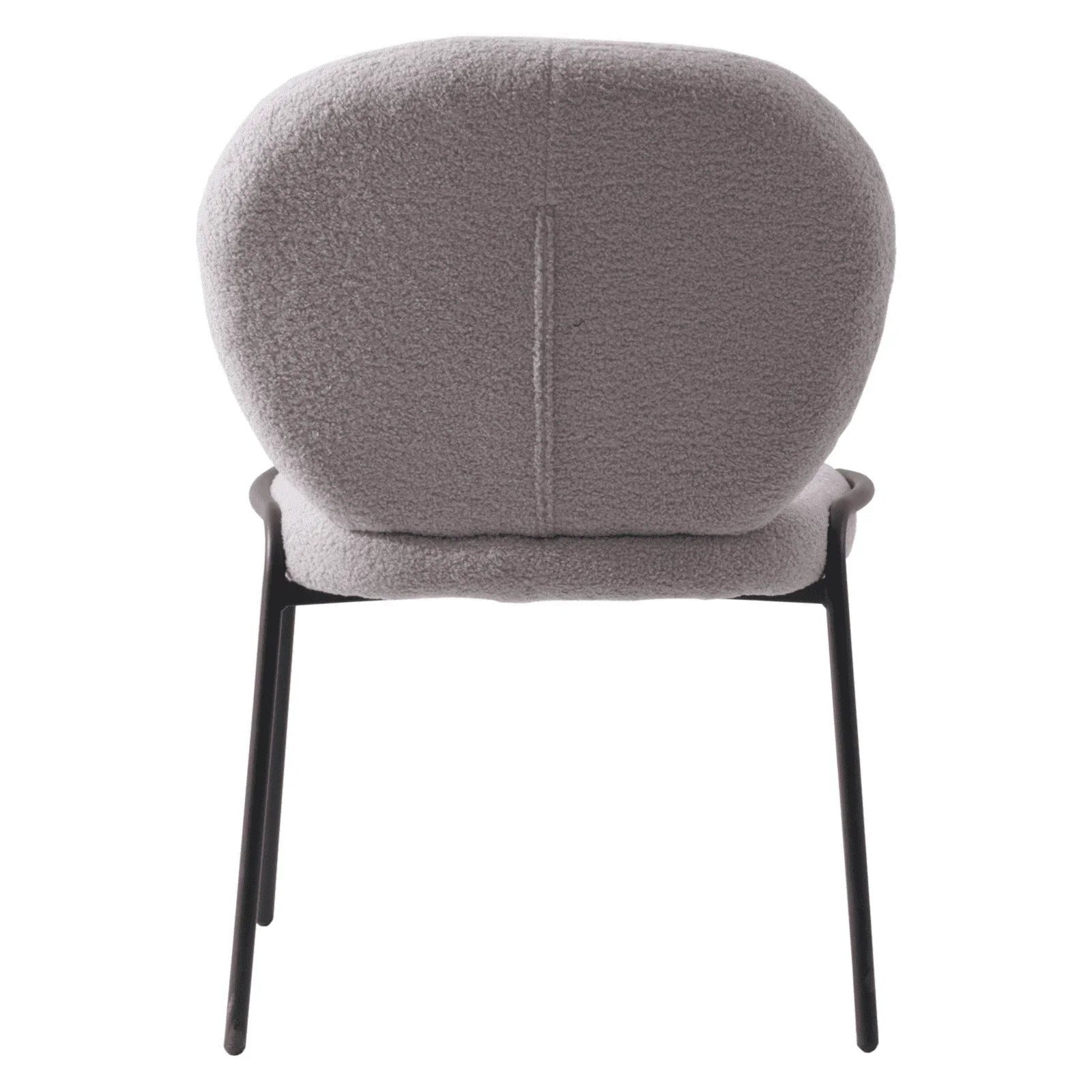 Celestial Modern Boucle Dining Side Chair with Black/White Powder Coated Iron Frame - Elax Furniture