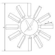Vdara Modern Design Block Silent Non-Ticking Wall Clock - Elax Furniture