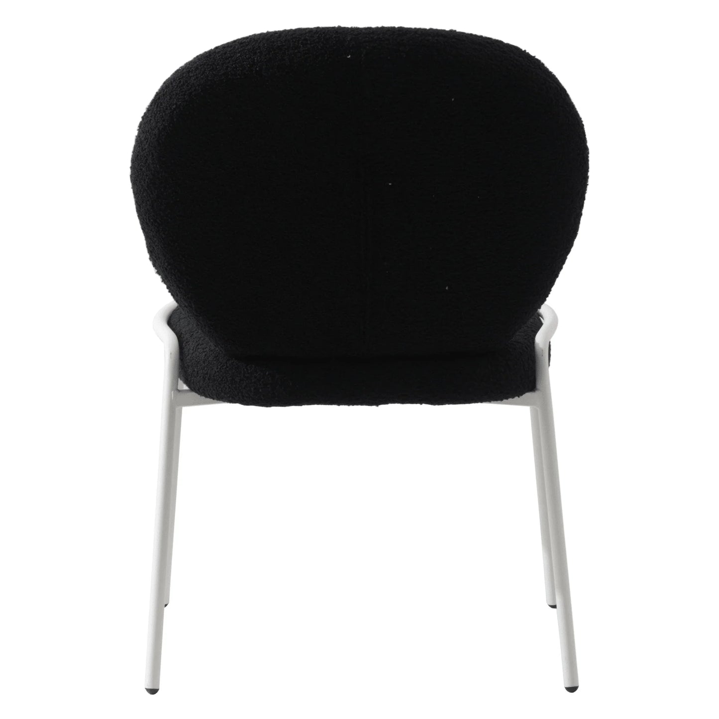 Celestial Modern Boucle Dining Side Chair with Black/White Powder Coated Iron Frame - Elax Furniture