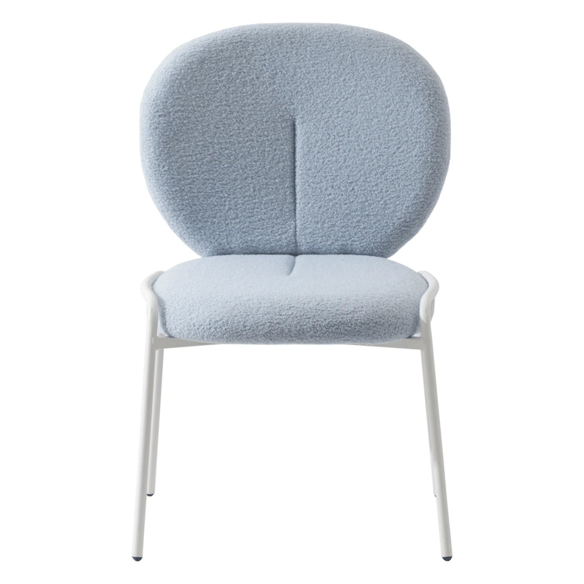 Celestial Modern Boucle Dining Side Chair with Black/White Powder Coated Iron Frame - Elax Furniture