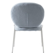 Celestial Modern Boucle Dining Side Chair with Black/White Powder Coated Iron Frame - Elax Furniture