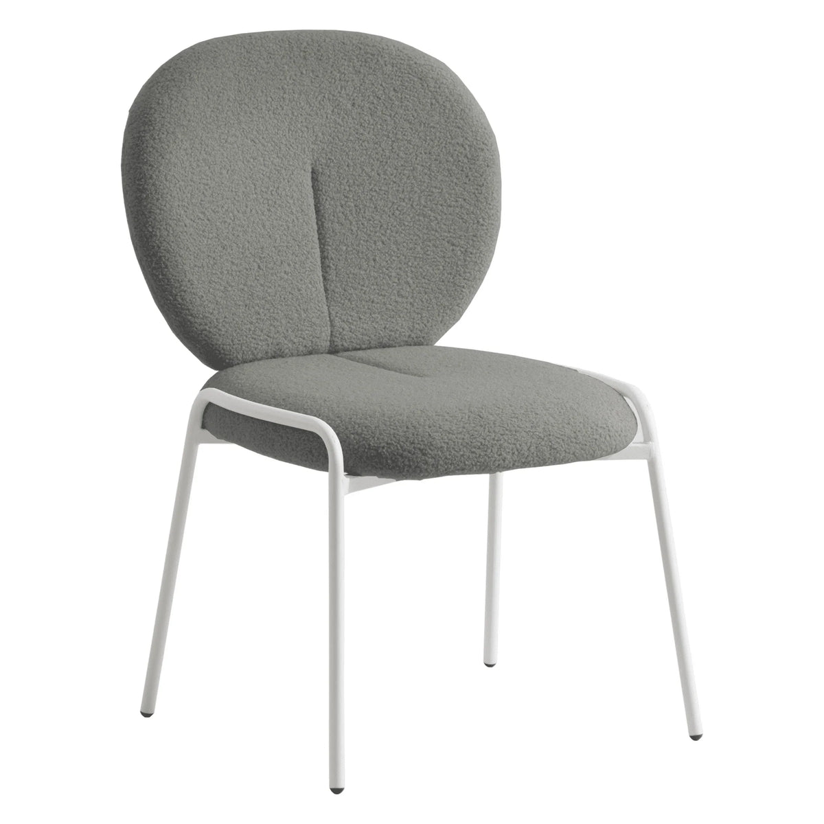 Celestial Modern Boucle Dining Side Chair with Black/White Powder Coated Iron Frame - Elax Furniture