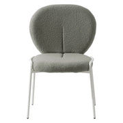 Celestial Modern Boucle Dining Side Chair with Black/White Powder Coated Iron Frame - Elax Furniture