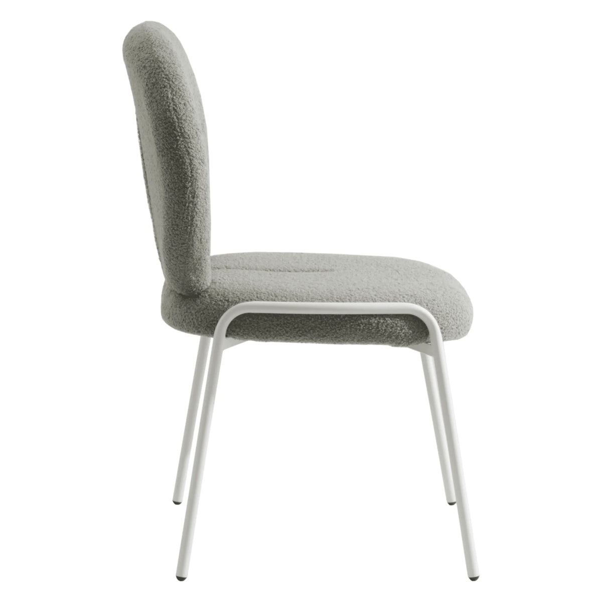 Celestial Modern Boucle Dining Side Chair with Black/White Powder Coated Iron Frame - Elax Furniture