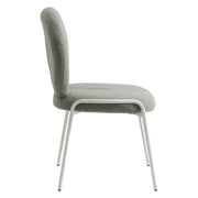 Celestial Modern Boucle Dining Side Chair with Black/White Powder Coated Iron Frame - Elax Furniture