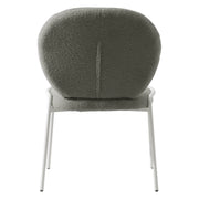 Celestial Modern Boucle Dining Side Chair with Black/White Powder Coated Iron Frame - Elax Furniture