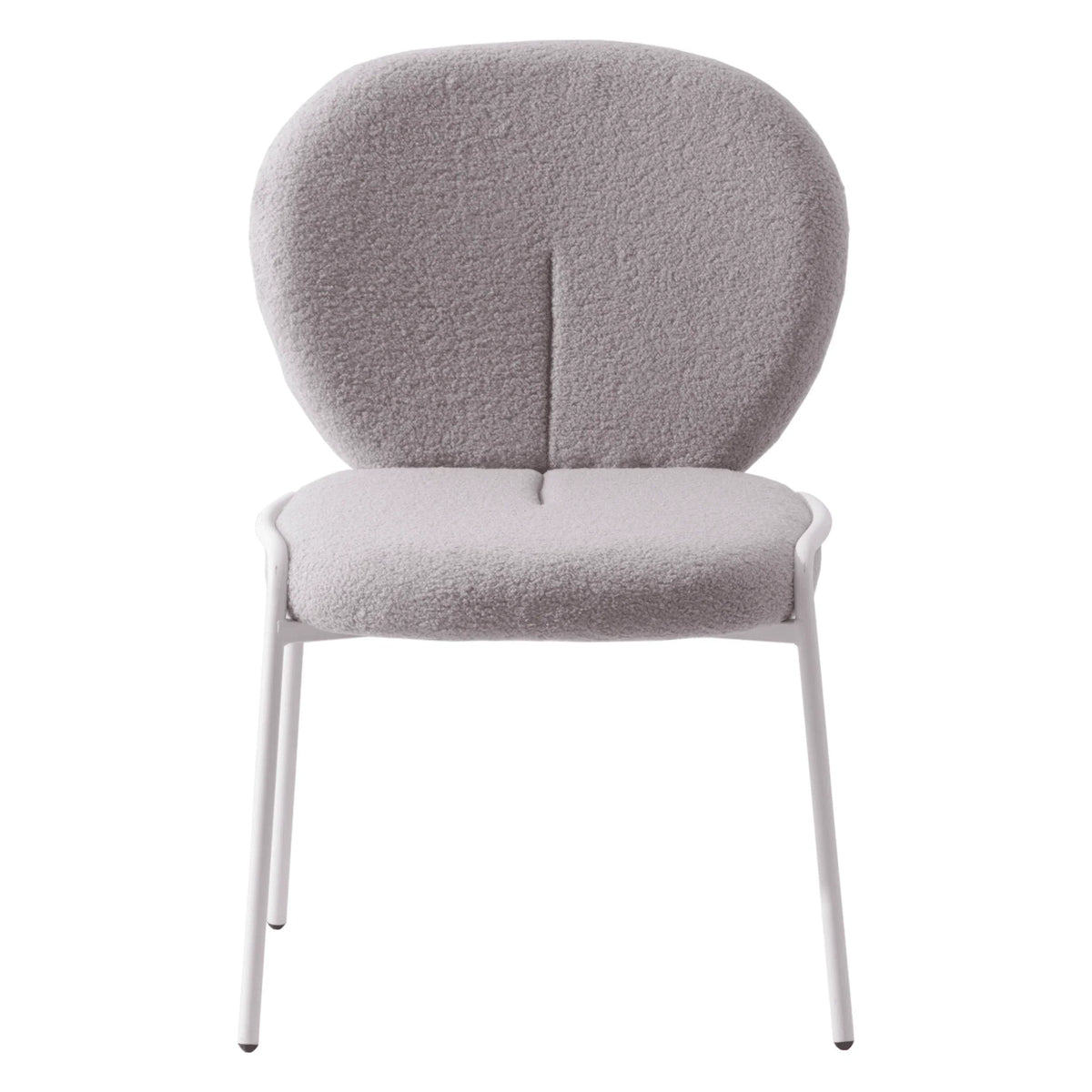 Celestial Modern Boucle Dining Side Chair with Black/White Powder Coated Iron Frame - Elax Furniture