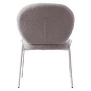 Celestial Modern Boucle Dining Side Chair with Black/White Powder Coated Iron Frame - Elax Furniture