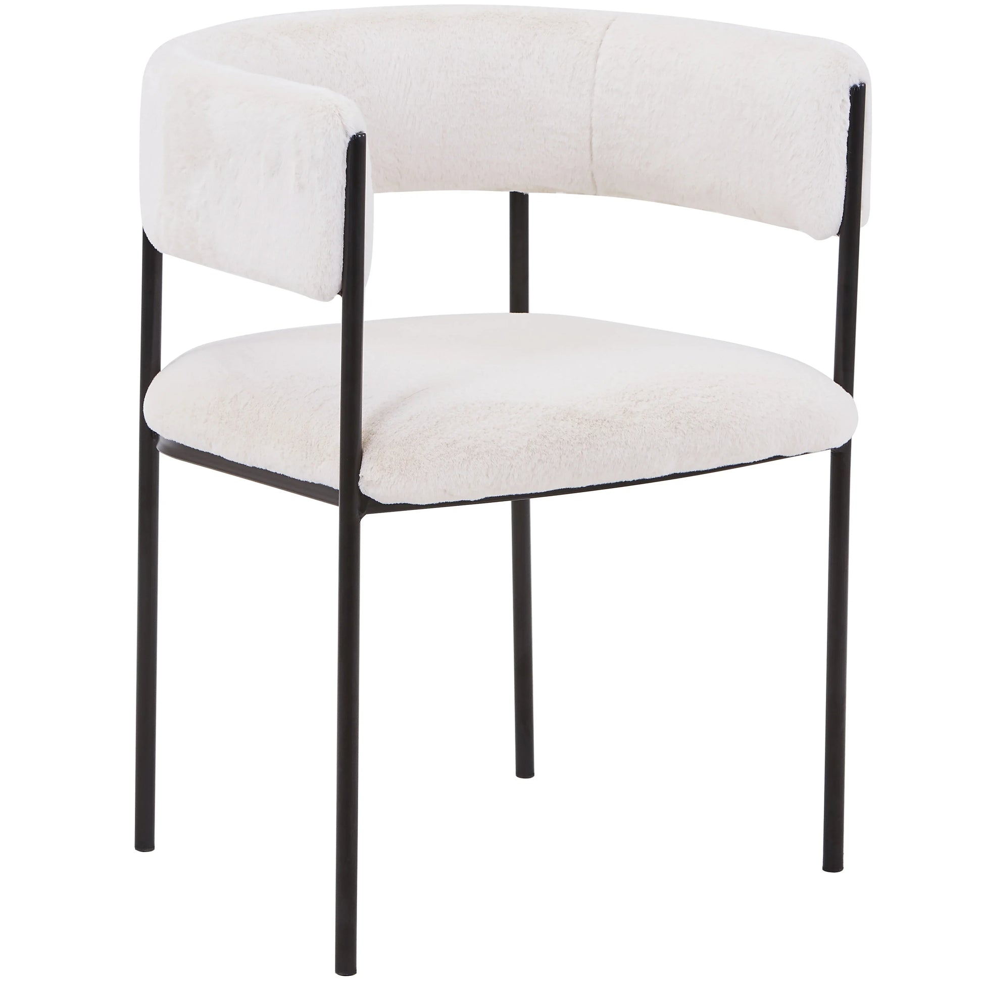 Cyril Dining Chair in Leather or Velvet with Open Back Design and Powder-Coated Iron Frame - Elax Furniture