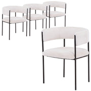 Cyril Dining Chair in Leather or Velvet with Open Back Design and Powder-Coated Iron Frame - Elax Furniture