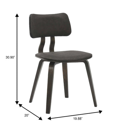 Fynix 5-Piece Dining Set with Round Wooden Table in Natural Wood and 4 Leather Dining Chairs - Elax Furniture