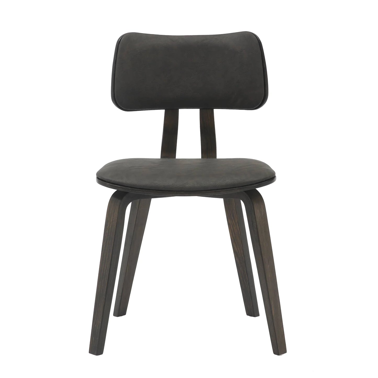 Fynix 5-Piece Dining Set with Round Wooden Table in Natural Wood and 4 Leather Dining Chairs - Elax Furniture