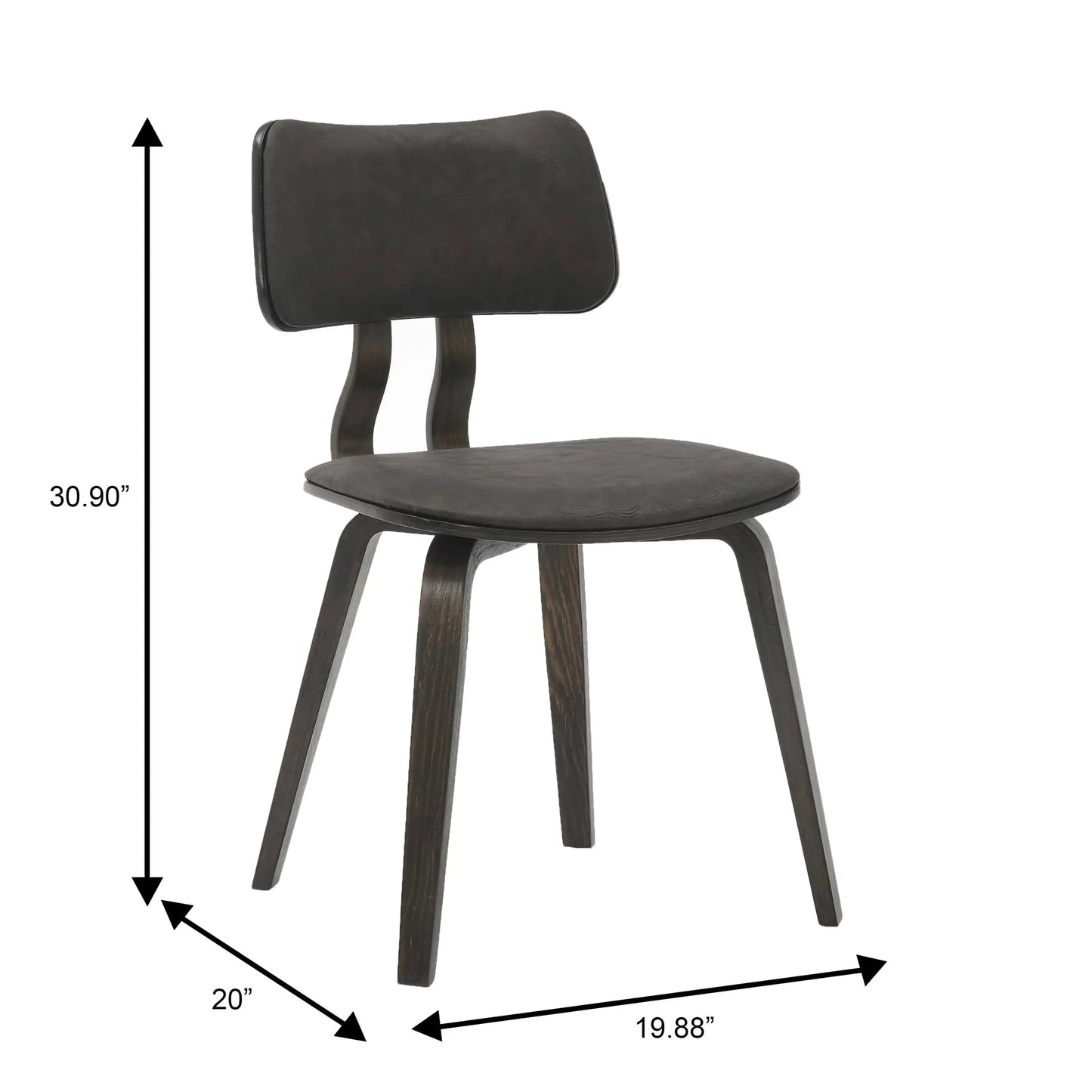 Fynix 5-Piece Dining Set with Round Wooden Table in Walnut and 4 Leather Dining Chairs - Elax Furniture