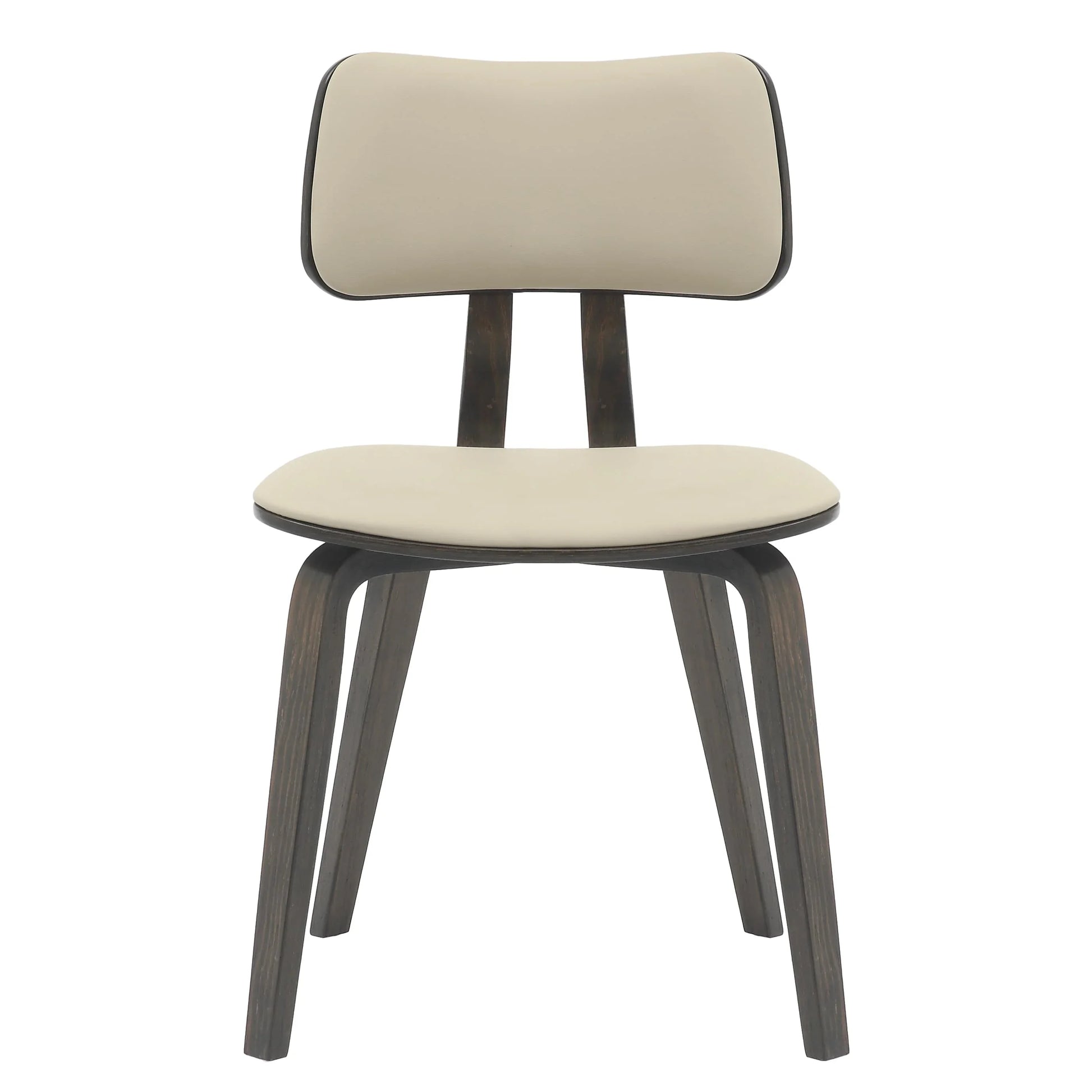 Fynix 5-Piece Dining Set with Round Wooden Table in Natural Wood and 4 Leather Dining Chairs - Elax Furniture