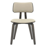 Fynix 5-Piece Dining Set with Round Wooden Table in Natural Wood and 4 Leather Dining Chairs - Elax Furniture