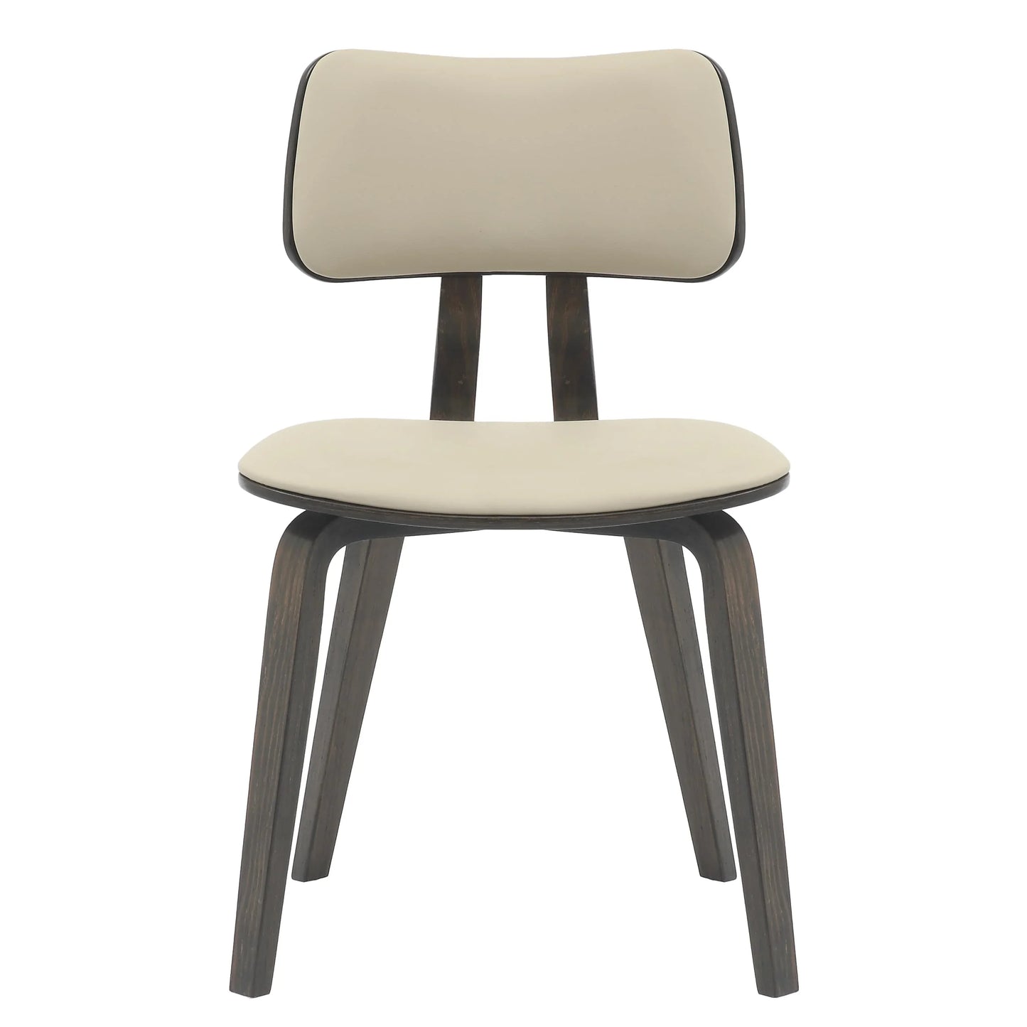 Fynix 5-Piece Dining Set with Round Wooden Table in Natural Wood and 4 Leather Dining Chairs - Elax Furniture