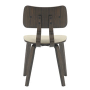 Fynix 5-Piece Dining Set with Round Wooden Table in Walnut and 4 Leather Dining Chairs - Elax Furniture