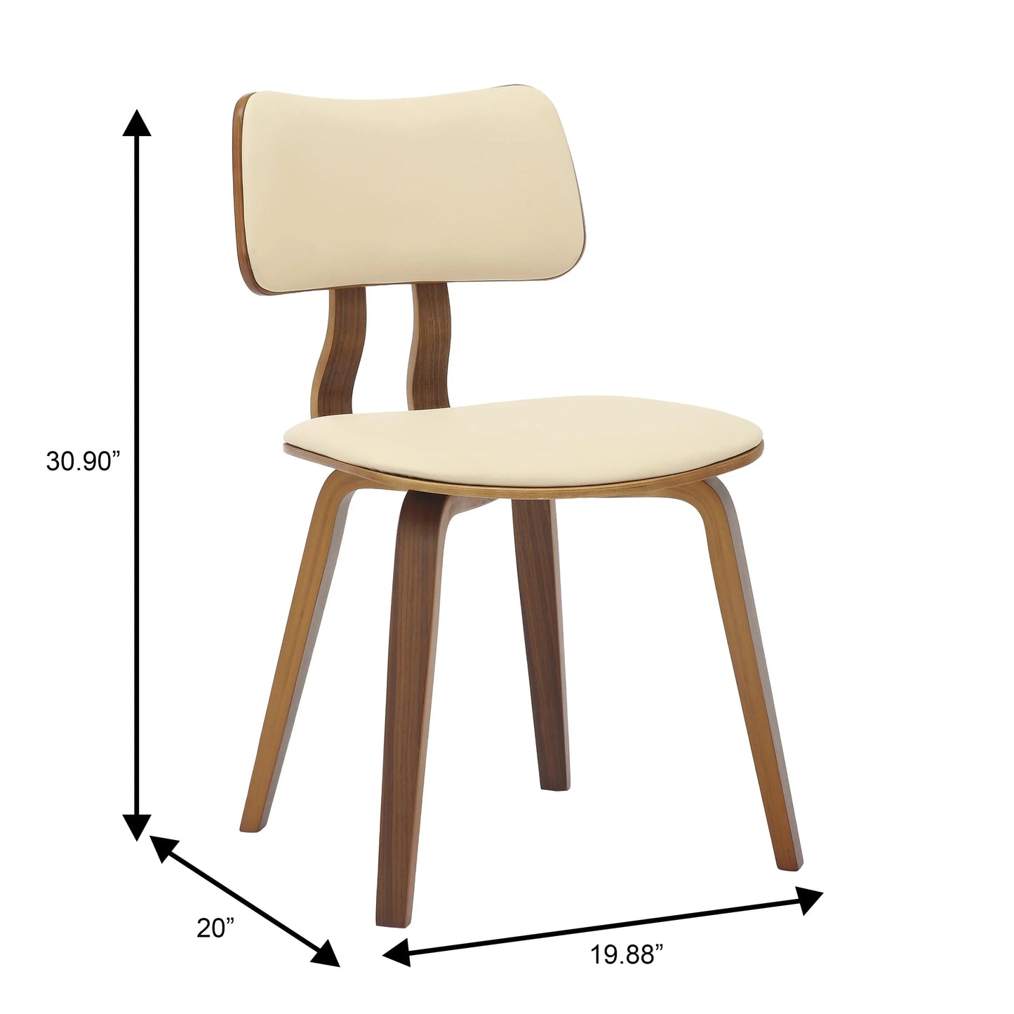 Fynix 5-Piece Dining Set with Round Wooden Table in Walnut and 4 Leather Dining Chairs - Elax Furniture