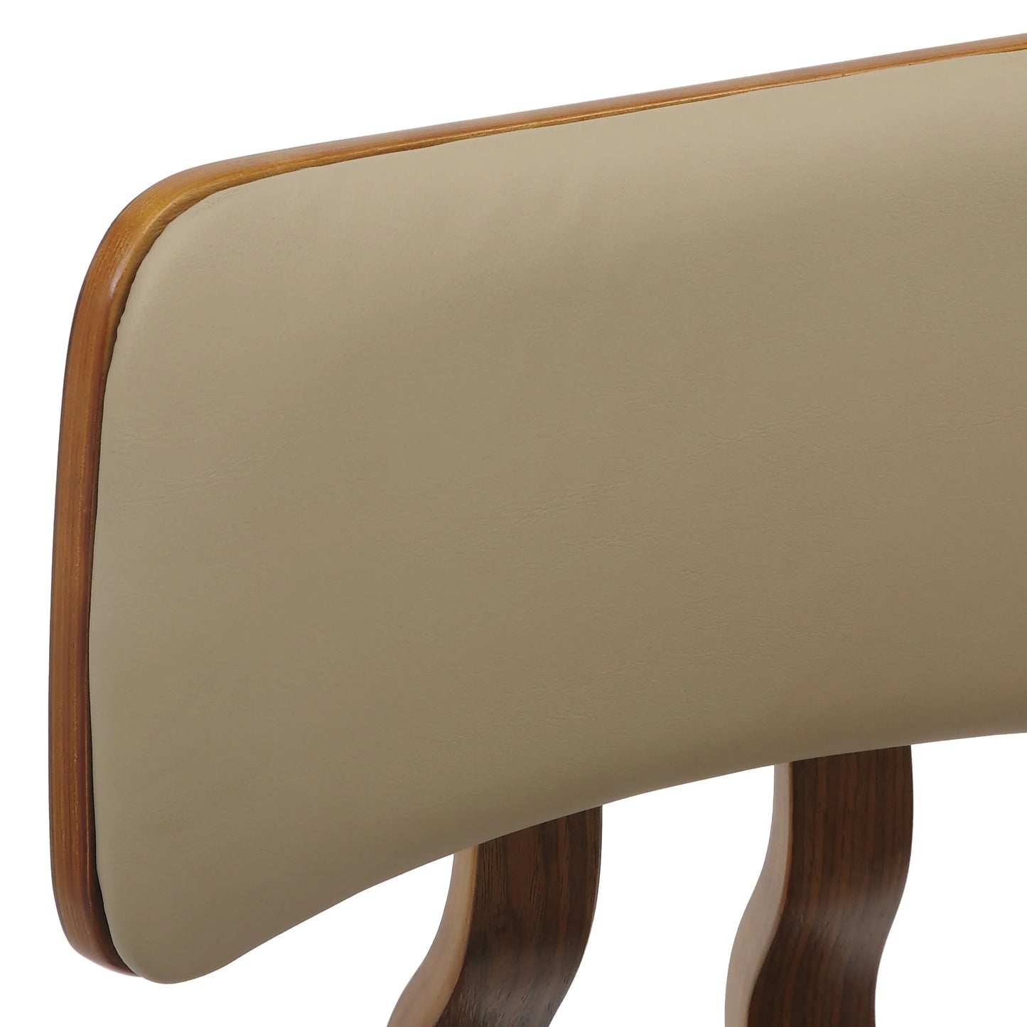 Fynix 5-Piece Dining Set with Round Wooden Table in Natural Wood and 4 Leather Dining Chairs - Elax Furniture