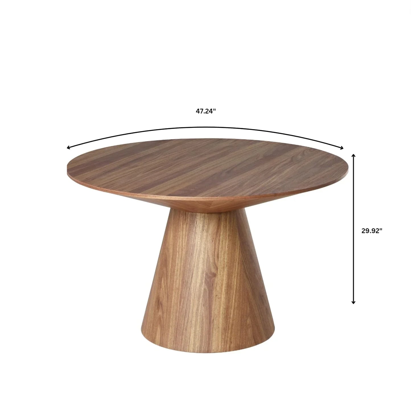 Fynix 5-Piece Dining Set with Round Wooden Table in Natural Wood and 4 Leather Dining Chairs - Elax Furniture