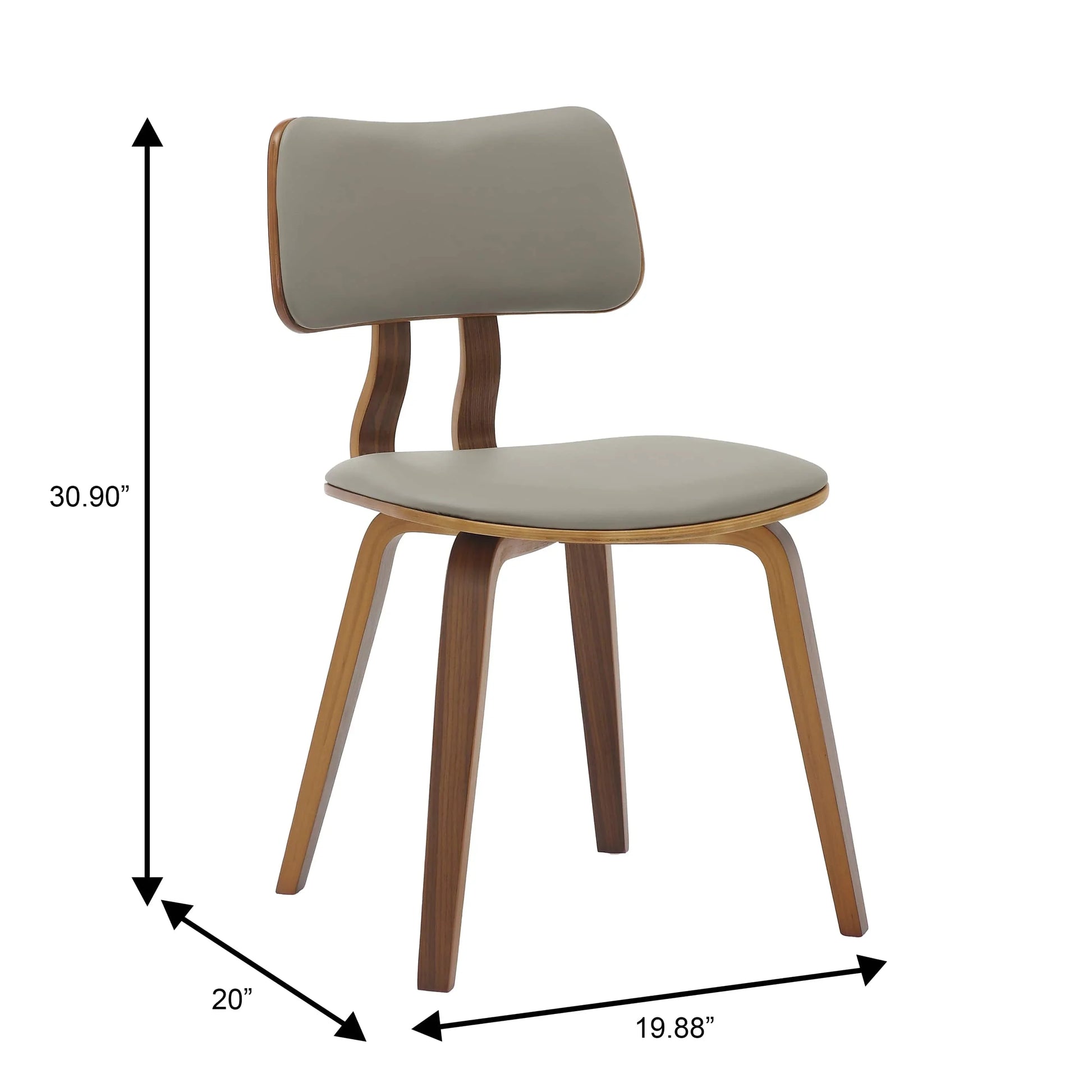 Fynix 5-Piece Dining Set with Round Wooden Table in Walnut and 4 Leather Dining Chairs - Elax Furniture