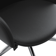 Celeste High-Back Office Chair in Upholstered Leather and Iron Base with Swivel and Tilt White Office Chair Leisuremod
