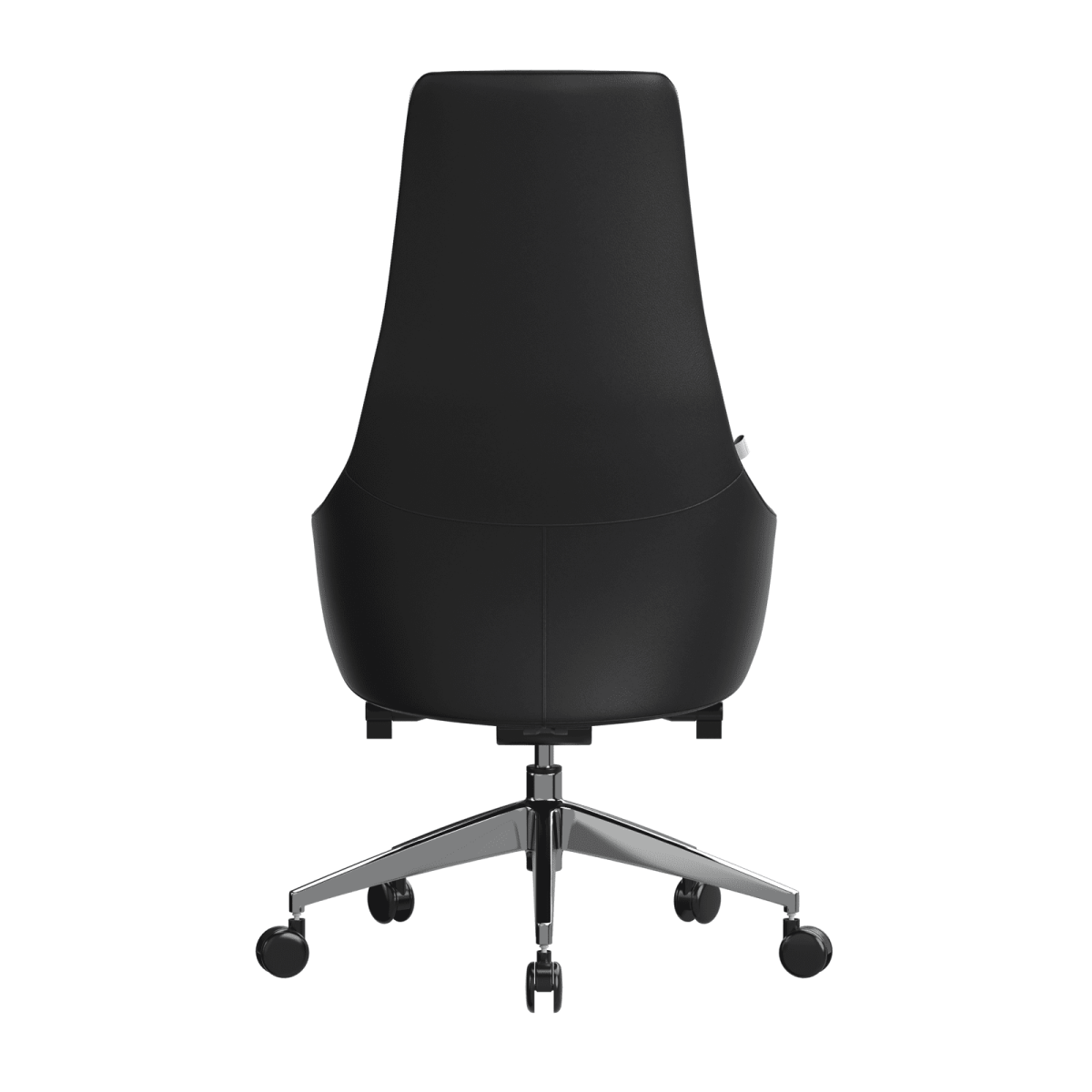 Celeste High-Back Office Chair in Upholstered Leather and Iron Base with Swivel and Tilt White Office Chair Leisuremod