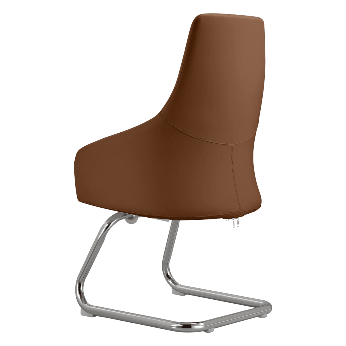 Celeste Leather Conference Office Chair with Upholstered Seat and Armrest White Office Chair Leisuremod