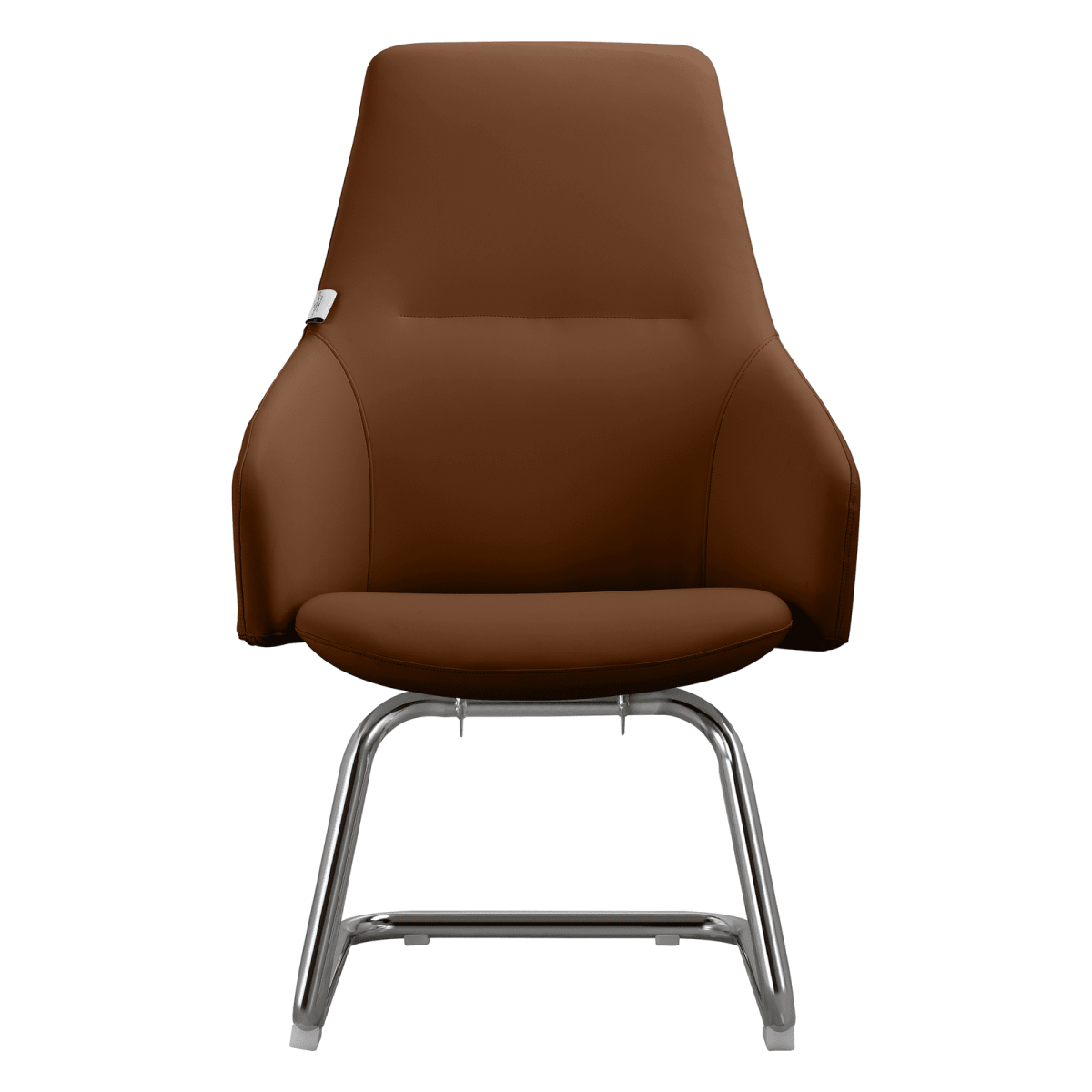 Celeste Leather Conference Office Chair with Upholstered Seat and Armrest White Office Chair Leisuremod