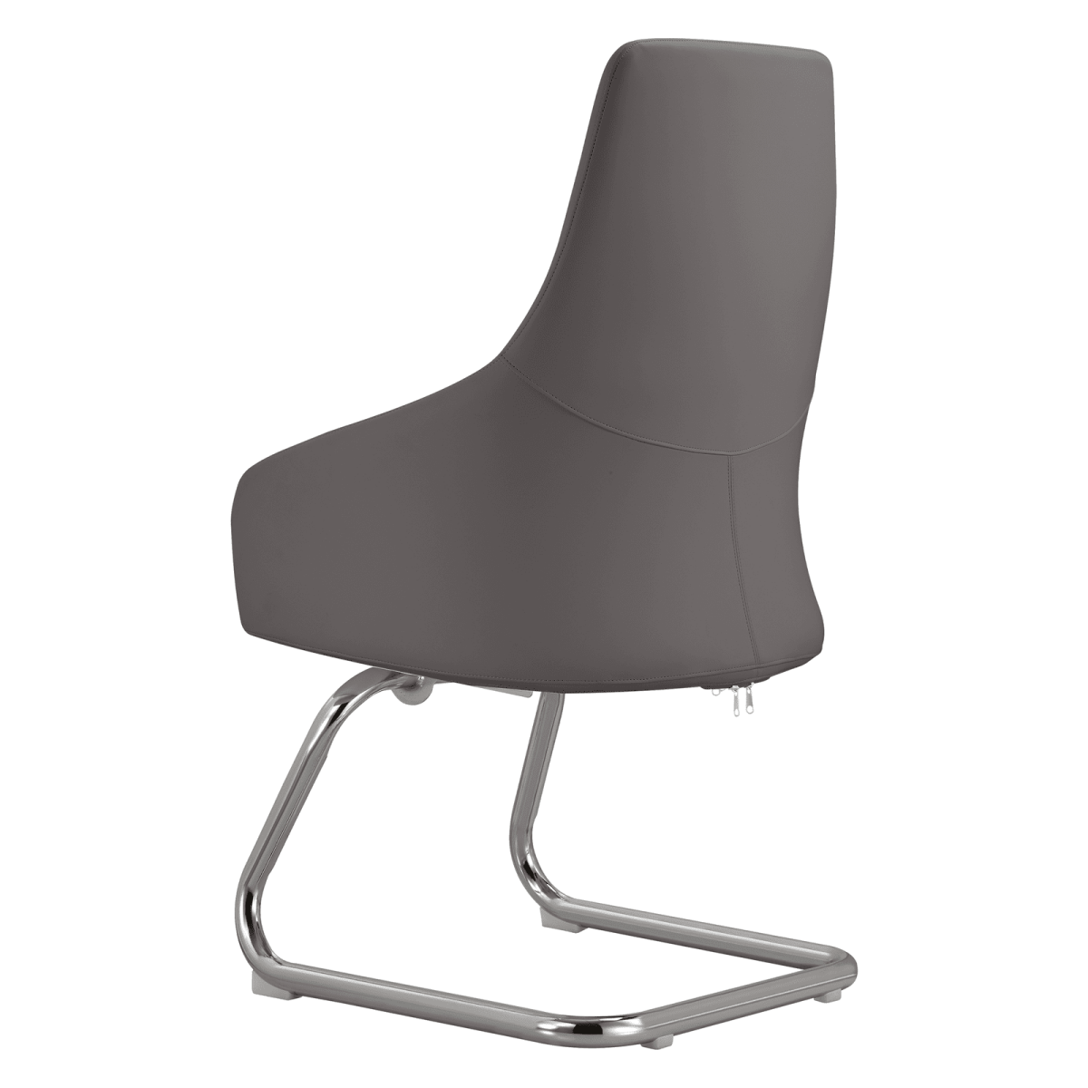 Celeste Leather Conference Office Chair with Upholstered Seat and Armrest White Office Chair Leisuremod