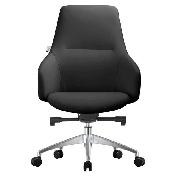 Celeste Office Chair in Upholstered Leather with Swivel and Tilt Waterfall Seat Design