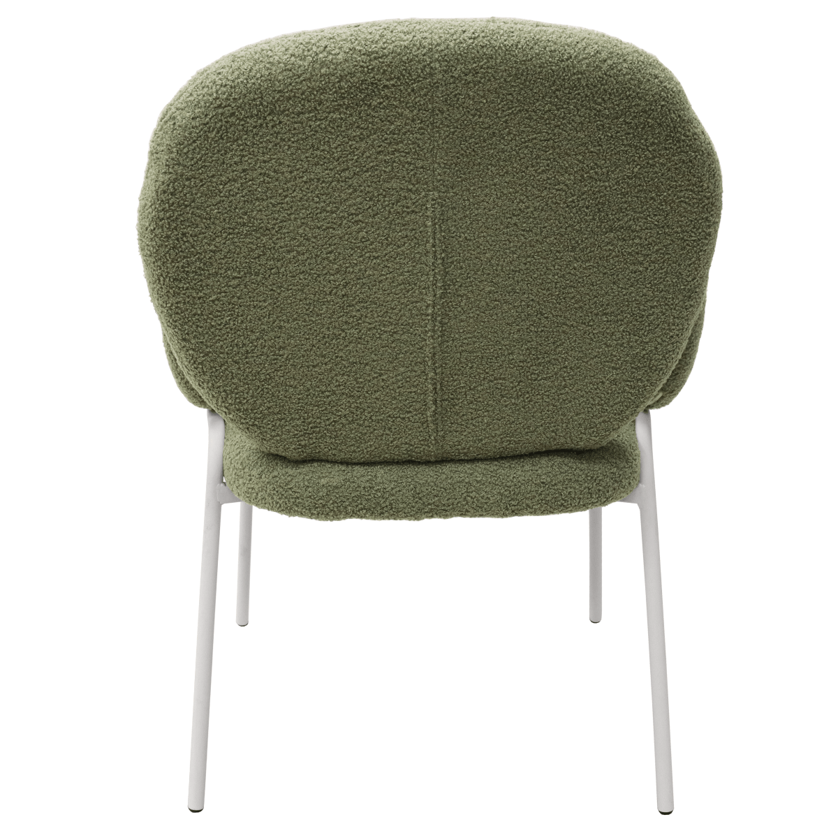 Celestial Modern Boucle Dining Side Chair with Black/White Powder Coated Iron Frame White With Arm Green Dining Chair Leisuremod