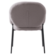 Celestial Modern Boucle Dining Side Chair with Black/White Powder Coated Iron Frame Black With Arm Grey Dining Chair Leisuremod