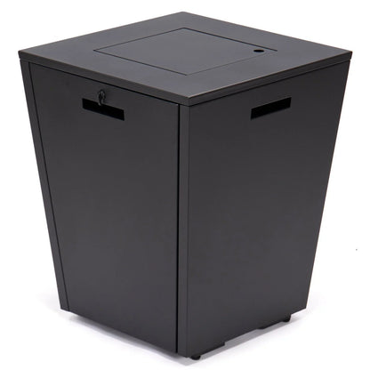 Chelsea Steel Fire Pit Table with Tempered Glass Wind Guard and Lid - Elax Furniture