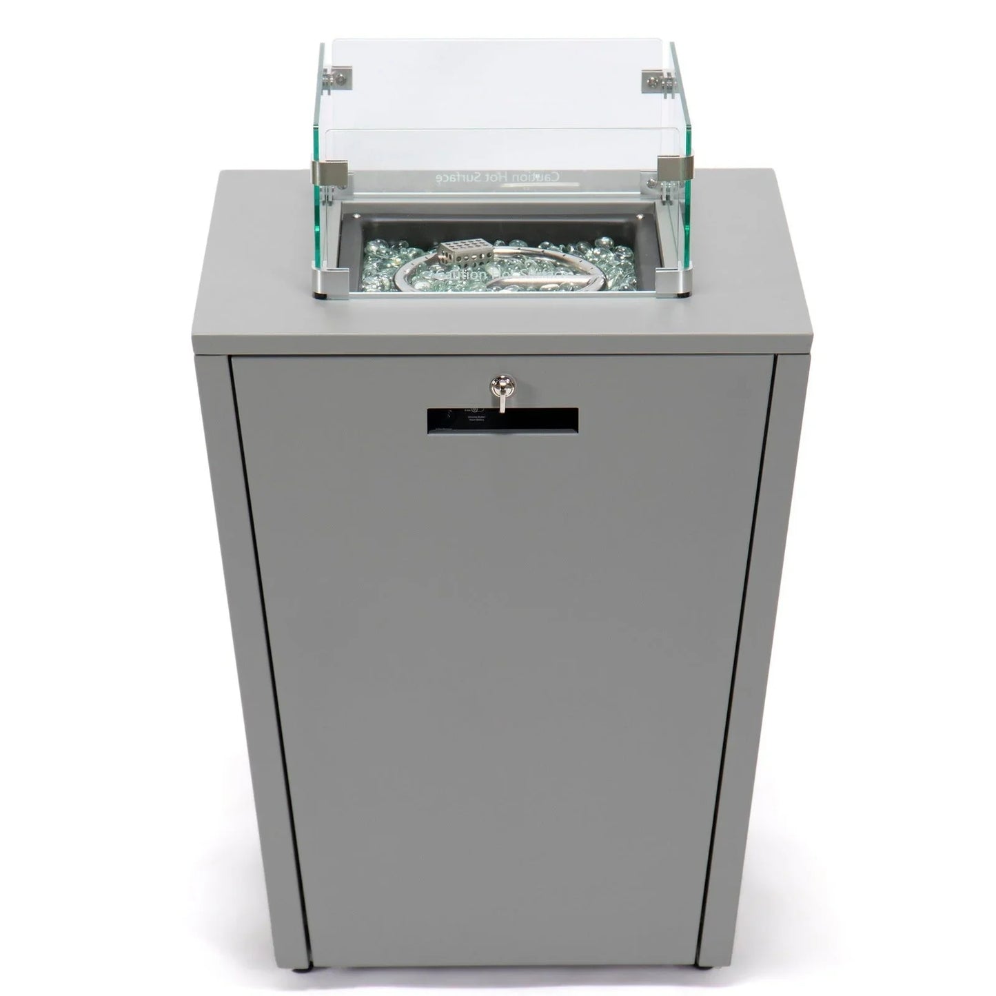 Chelsea Steel Fire Pit Table with Tempered Glass Wind Guard and Lid - Elax Furniture