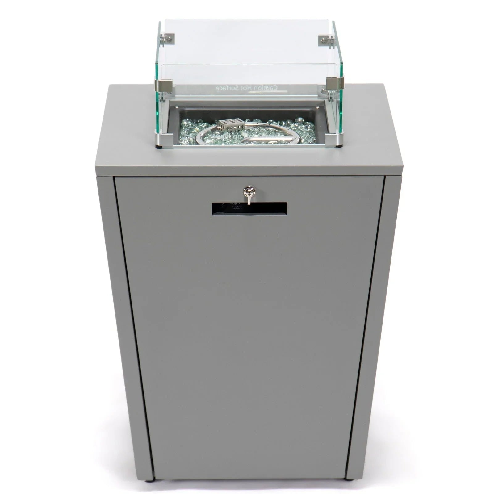 Chelsea Steel Fire Pit Table with Tempered Glass Wind Guard and Lid - Elax Furniture