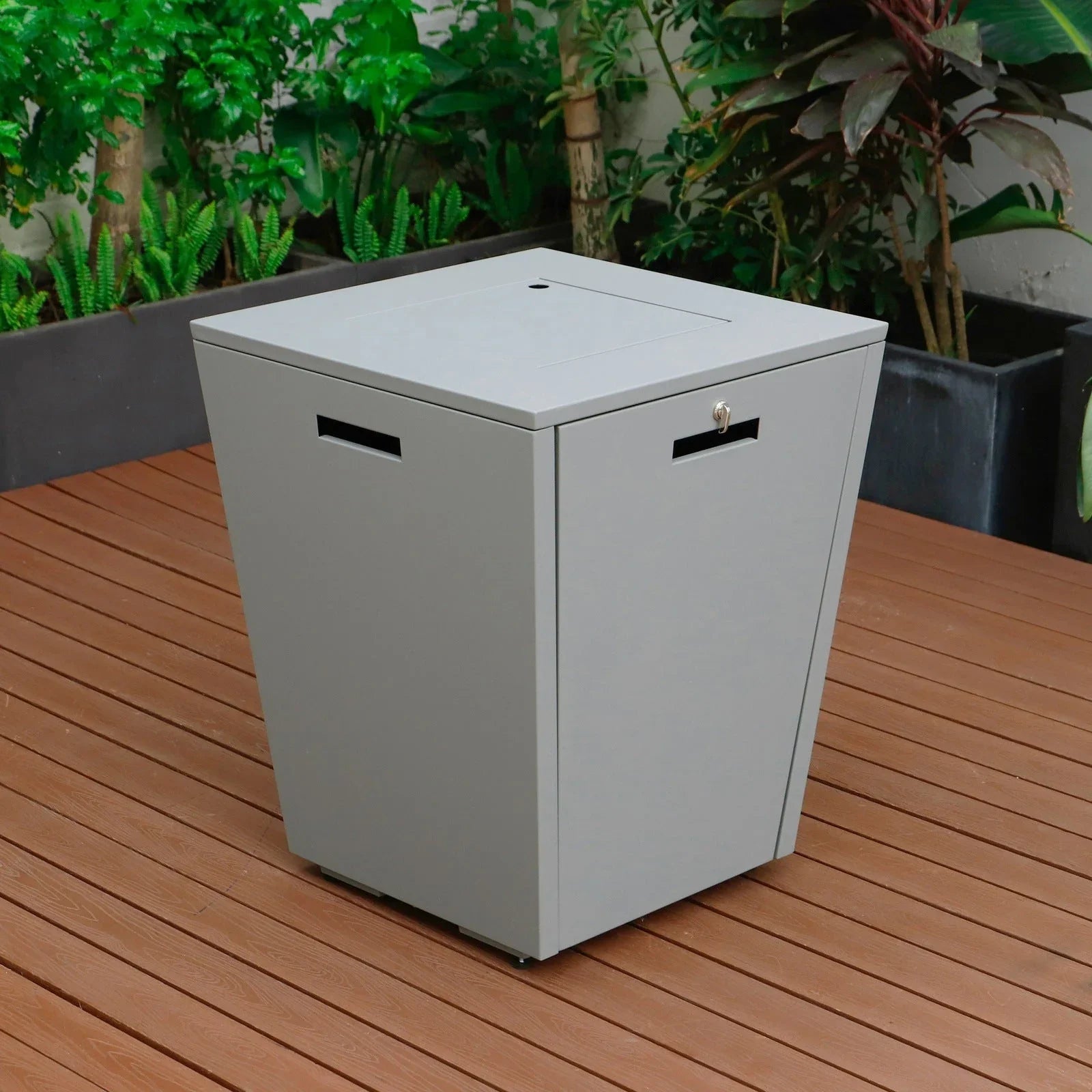 Chelsea Steel Fire Pit Table with Tempered Glass Wind Guard and Lid - Elax Furniture