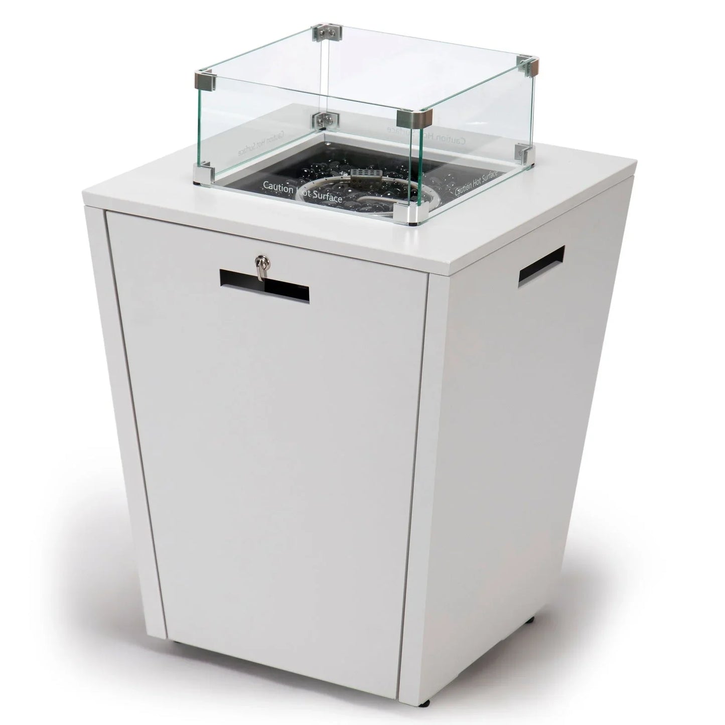 Chelsea Steel Fire Pit Table with Tempered Glass Wind Guard and Lid - Elax Furniture