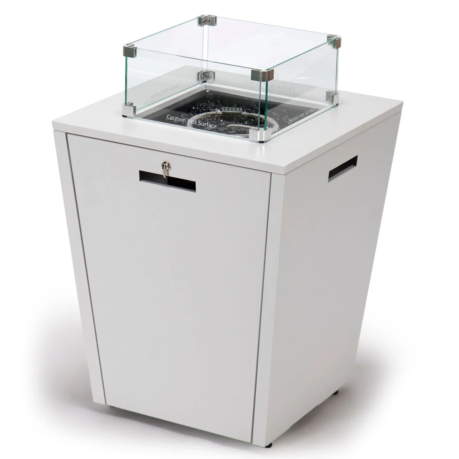 Chelsea Steel Fire Pit Table with Tempered Glass Wind Guard and Lid - Elax Furniture