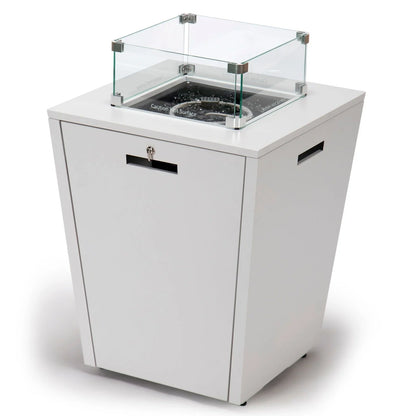 Chelsea Steel Fire Pit Table with Tempered Glass Wind Guard and Lid - Elax Furniture