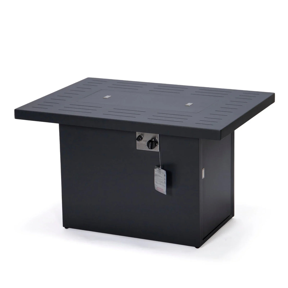 Chelsea Patio Modern Black Aluminum Propane Fire Pit Table - Elax Furniture