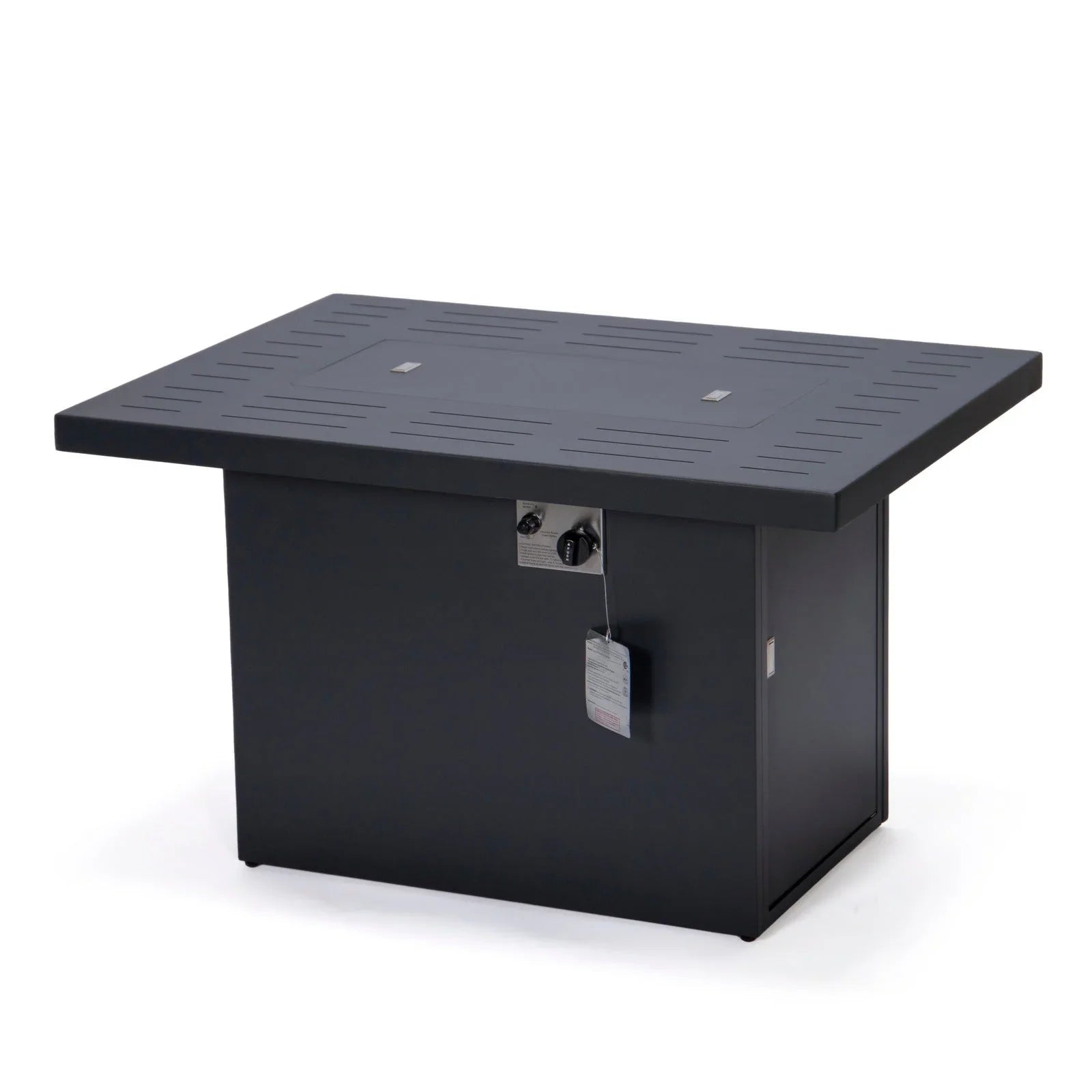 Chelsea Patio Modern Black Aluminum Propane Fire Pit Table - Elax Furniture