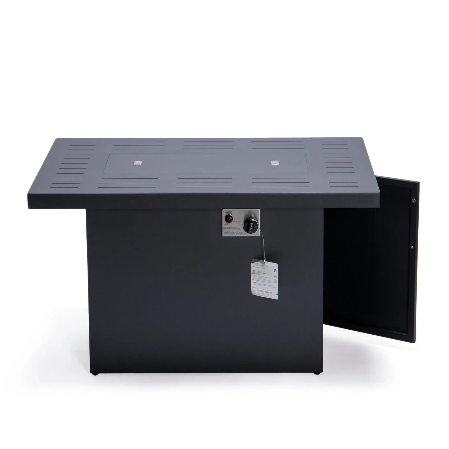 Chelsea Patio Modern Black Aluminum Propane Fire Pit Table - Elax Furniture