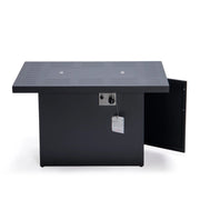 Chelsea Patio Modern Black Aluminum Propane Fire Pit Table - Elax Furniture