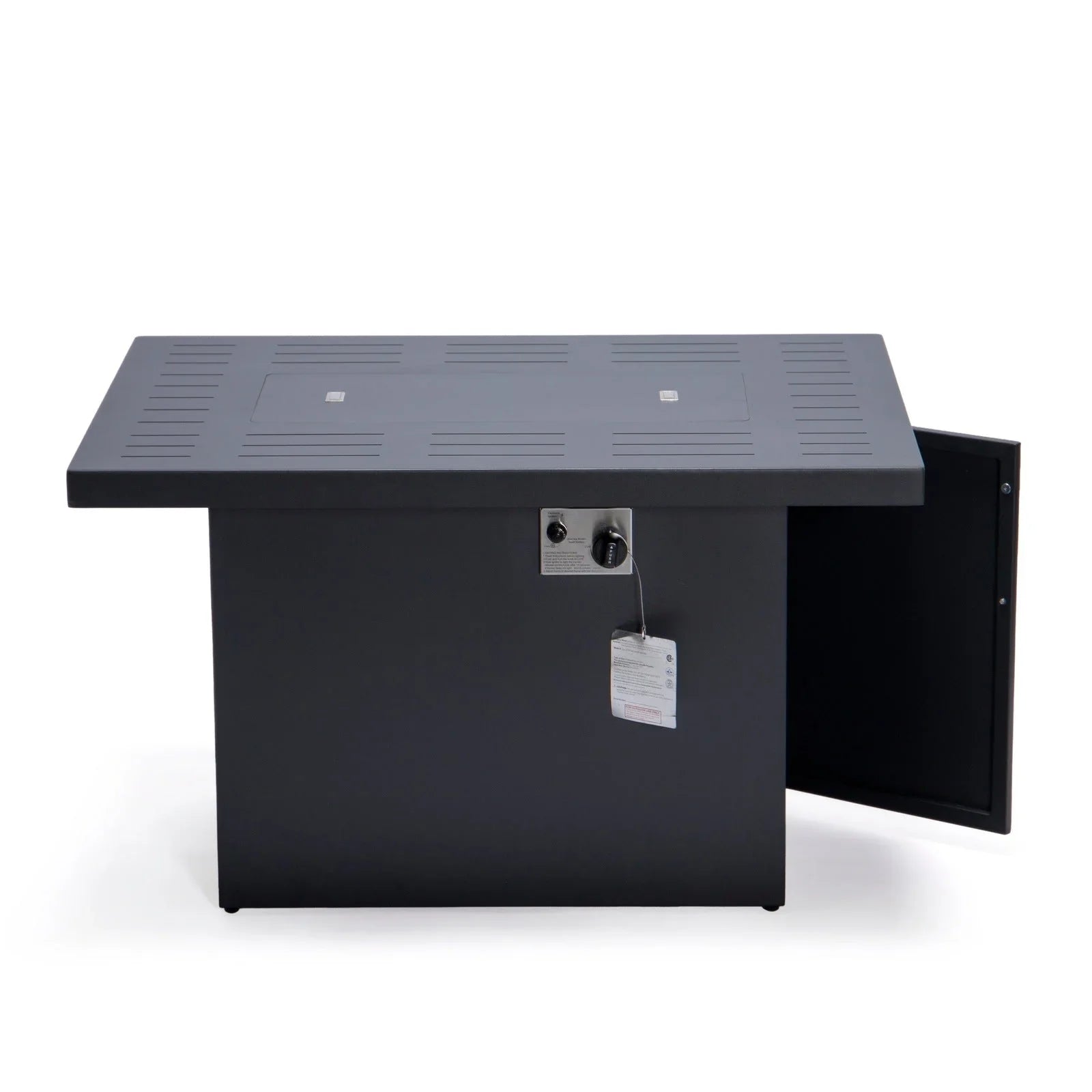 Chelsea Patio Modern Black Aluminum Propane Fire Pit Table - Elax Furniture