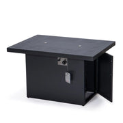 Chelsea Patio Modern Black Aluminum Propane Fire Pit Table - Elax Furniture