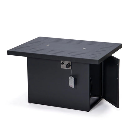 Chelsea Patio Modern Black Aluminum Propane Fire Pit Table - Elax Furniture